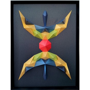 Maison & Déco Tableaux / toiles Polygone Origami Yaz Signe Berbère Multicolore scintillant