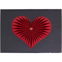 Maison & Déco Tableaux / toiles Polygone Origami Coeur Rouge et noir