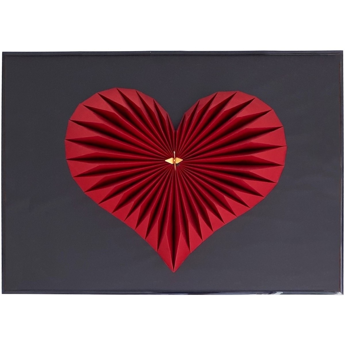 Maison & Déco Tableaux / toiles Polygone Origami Coeur Rouge et noir