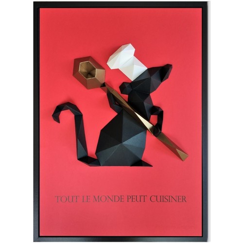 Polygone Origami Ratatouille Noir et Rouge - Maison & Déco Tableaux /  toiles 230,00 €