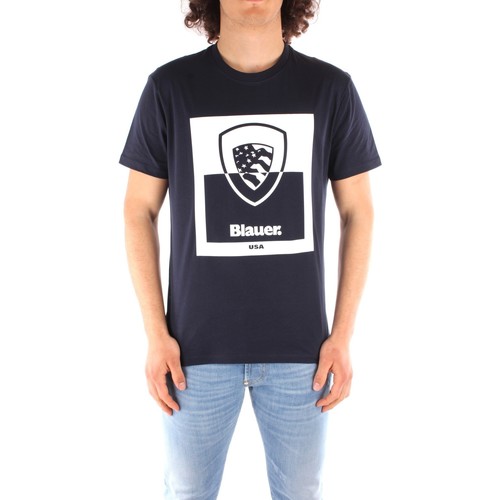 Vêtements Homme T-shirts darks courtes Blauer 21SBLUH02131 Bleu