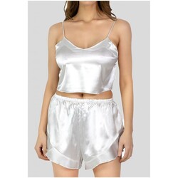Vêtements Femme Pyjamas / Chemises de nuit Kebello Ensemble Pyjashort fluide en satinF Blanc S Blanc