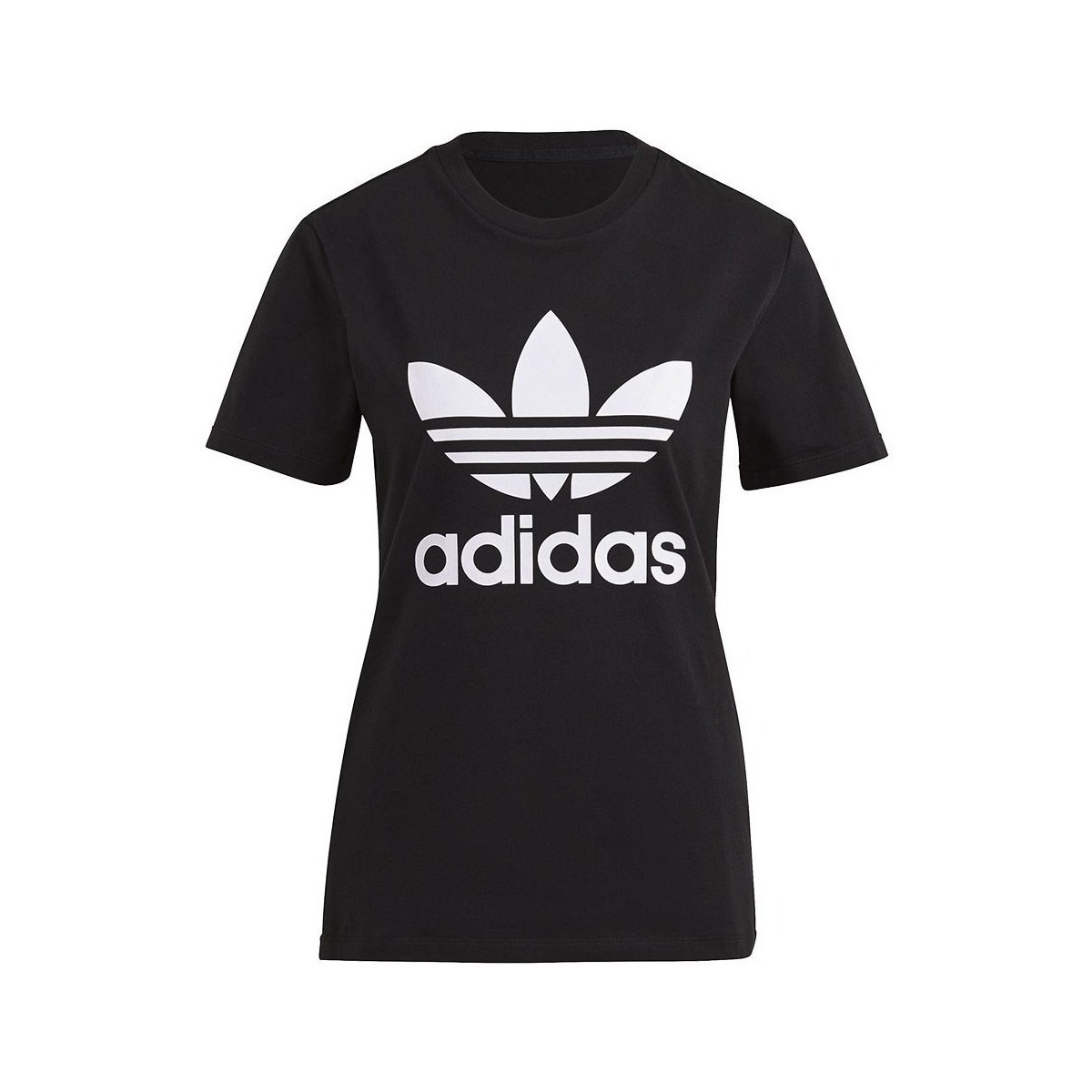 Vêtements Femme T-shirts manches courtes adidas Originals Trefoil Tee Blanc, Noir