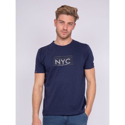 Vêtements Manches T-shirts manches courtes Ritchie T-shirt col rond pur coton NARLO Bleu marine