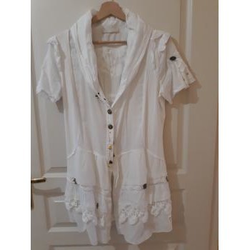 Sans marque Tunique blanche manches courtes Elisa Cavaletti Blanc -  Vêtements Tuniques Femme 50,00 €