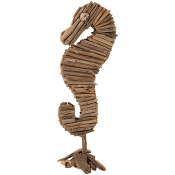 Coupelle Ronde En Teck Naturel Statuettes et figurines Jolipa Figurine Hippocampe en bois flotté Beige
