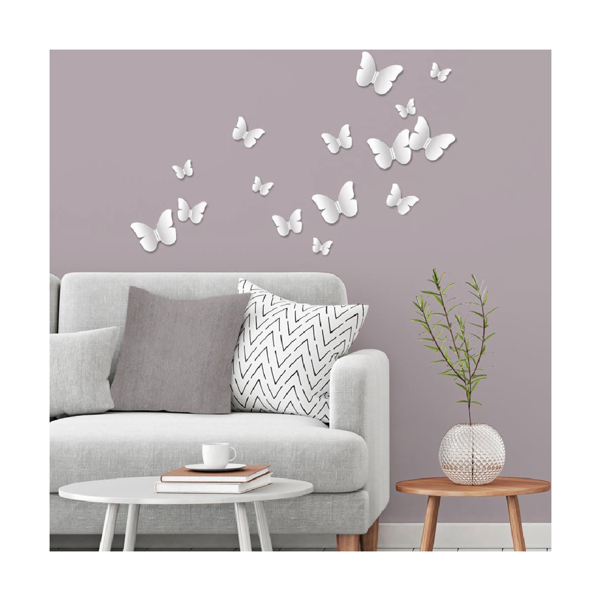 Maison & Déco Paul Smith Homme 16 Adhésifs décoratifs 3D papillons blancs Blanc