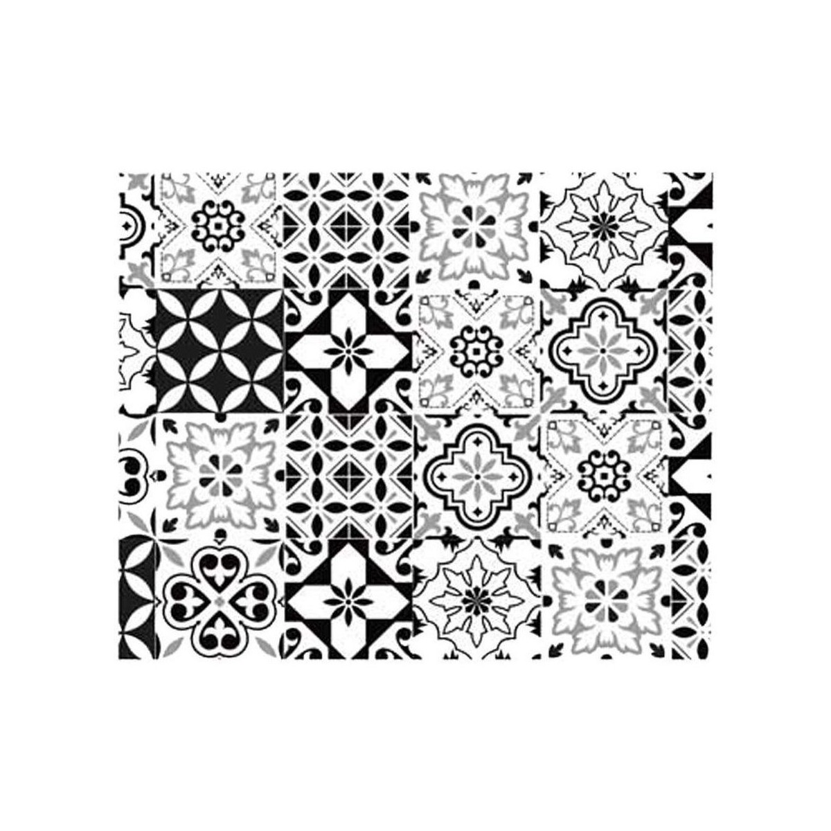 Maison & Déco Stickers Sud Trading Rouleau sticker carreaux de ciment 45 x 150 cm Blanc