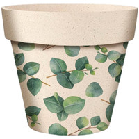 Maison & Déco Vases / caches pots d'intérieur Cadoons Cache Pot Bambou Motif eucalyptus 6 cm Beige