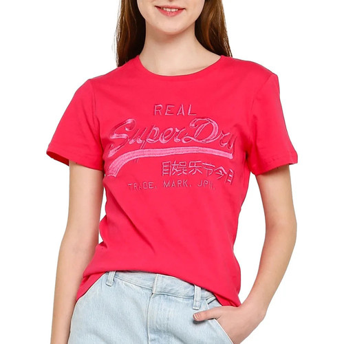 T-shirts Manches Courtes Superdry W1010028A Rose - Vêtements T-shirts manches courtes Femme 23 