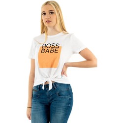 Vêtements Femme T-shirts manches courtes Only silly life bright white blanc