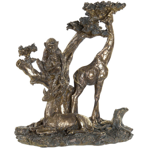 Lampe En Grès Ocre Rouge Et Statuettes et figurines Item International Statue Jungle or en résine Doré