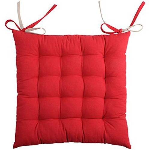 Sandales et Nu-pieds Galettes de chaise Stof Coussin de chaise bicolore réversible en coton lin et rouge Rouge