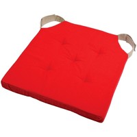 Maison & Déco Coussins Gadget Et Bazar Coussin de chaise - reversible - Rouge et Lin 38 x 38 cm Rouge