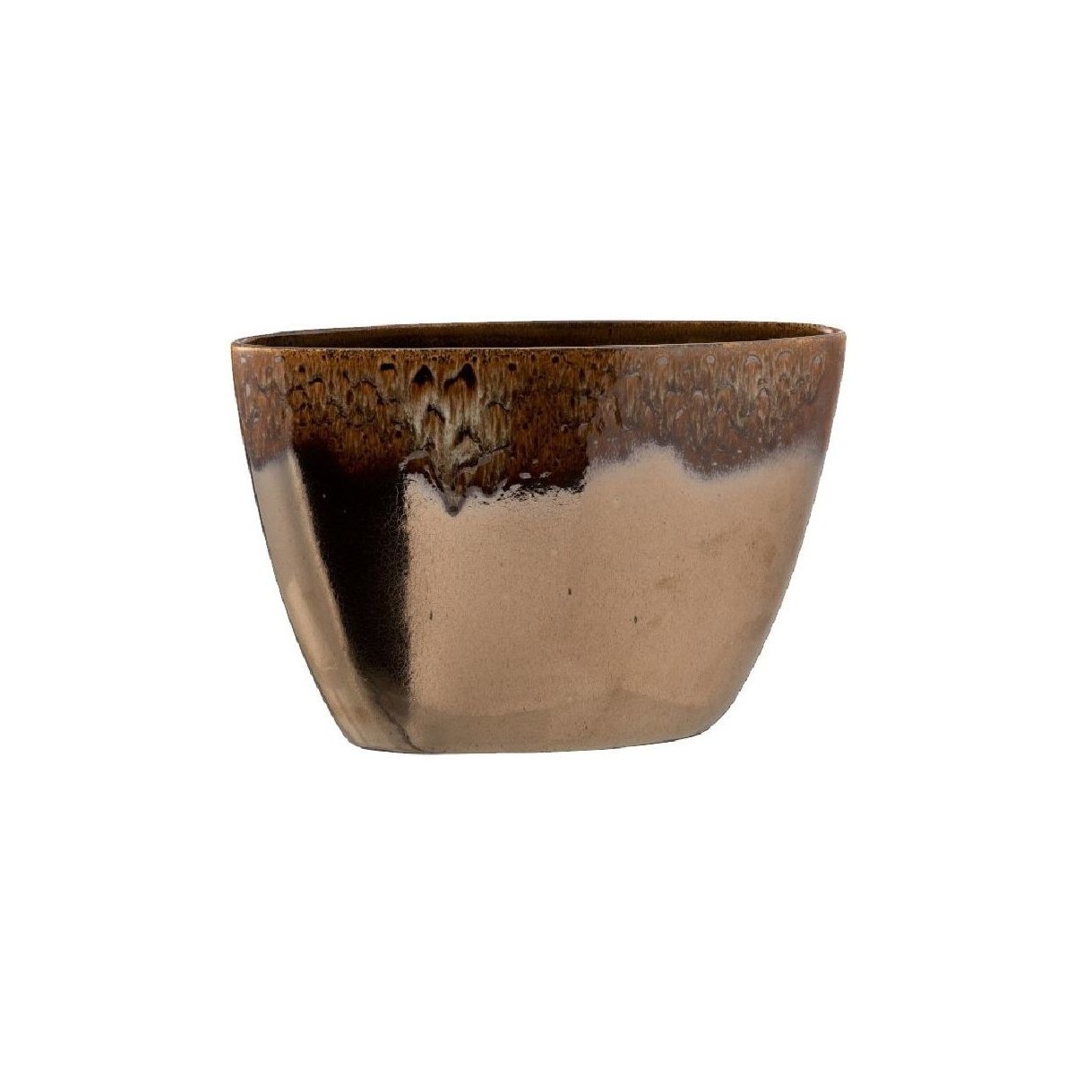 Maison & Déco Vases / caches pots d'intérieur Jolipa Cache Pot de Fleur en céramique marbrée Marron