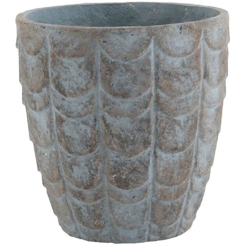 Maison & Déco Vases / caches pots d'intérieur Jolipa Cache Pot de Fleur reliefs écailles céramique Bleu