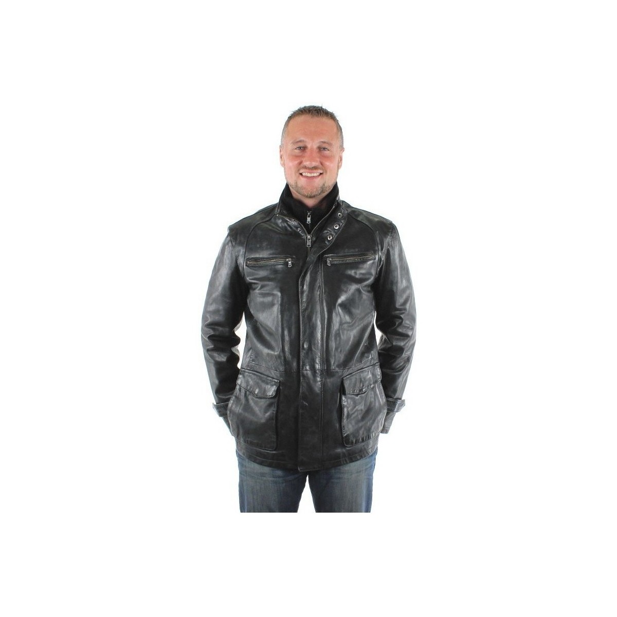 Vêtements Homme Vestes Daytona Veste en cuir ref_day25542-noir Noir