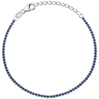Montres & Bijoux Femme Bracelets Cleor Bracelet  en Argent 925/1000 Blanc et Oxyde Bleu Blanc
