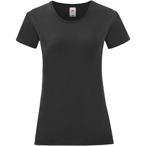 Vêtements Femme T-shirts manches longues Fruit Of The Loom Iconic 150 Noir