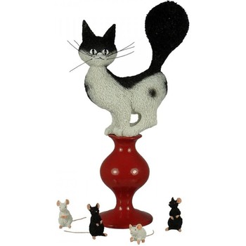Maison & Déco Bouts de canapé / guéridons Parastone Statuette Plan de fuite Les chats par Dubout Noir