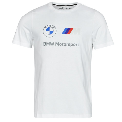 T-shirts Manches Courtes Puma BMW MMS ESS LOGO TEE Blanc - Livraison Gratuite 