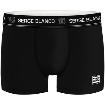 Serge Blanco Lot de 4 Boxers coton homme uni Noir