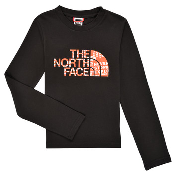 Vêtements Garçon T-shirts manches longues The North Face EASY TEE LS Noir