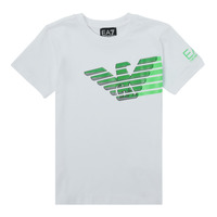 Vêtements Garçon T-shirts manches courtes Emporio Armani EA7 THAMIA Blanc / Vert