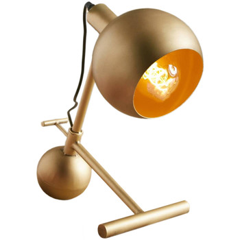 Lampe En Grès Ocre Brun Et Lampes à poser Imori Lampe de table AKINA en métal Or Doré