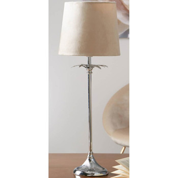 Diam 30 cm Lampes à poser Imori Lampe de table Bashia argentée et Beige Argenté