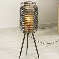 Maison & Déco Lampes à poser Retro Lampe de table KEIKO en métal Gris Gris