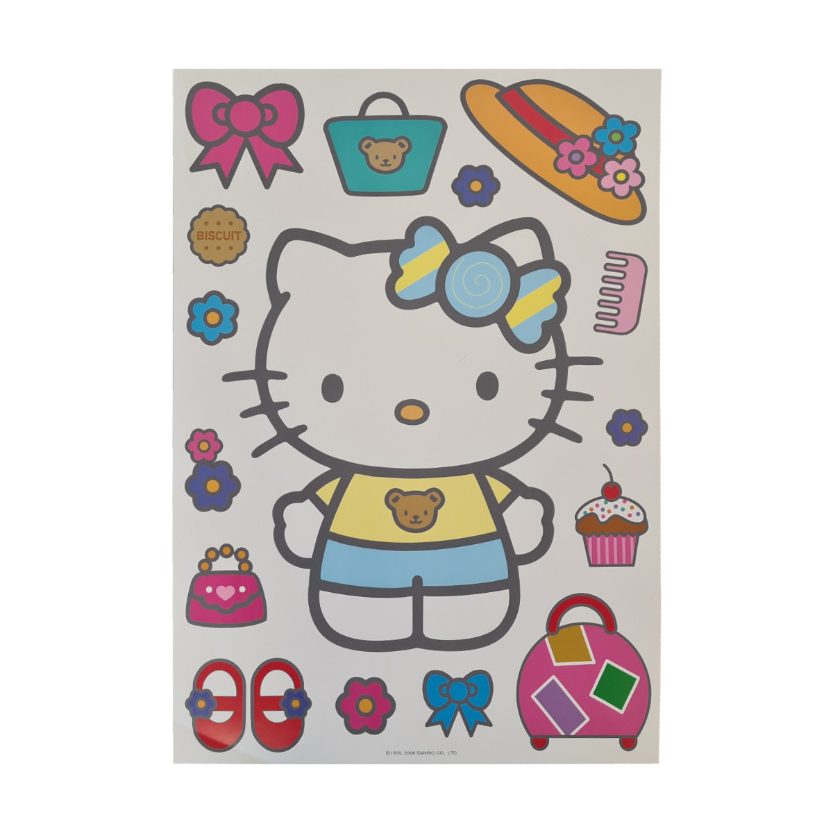 Maison & Déco Enfant Stickers Mfg Sticker Deco Géant Hello Kitty Biscuit Rose