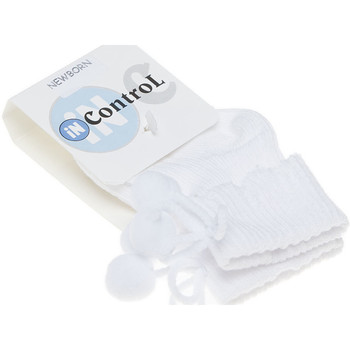 Sous-vêtements Enfant Chaussettes In Control Chaussettes Basses - Coton - New Born pompom Blanc