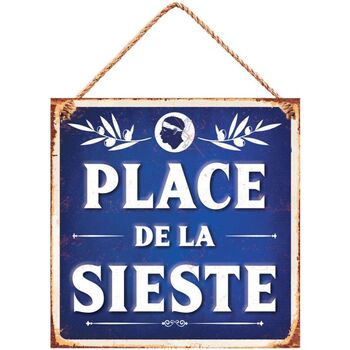 Linge de maison Tableaux / toiles Sud Trading Plaque métallique Corse 20 cm Bleu