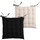 Maison & Déco Comptoir de fami Coussin de chaise bicolore réversible en coton noir et lin Noir