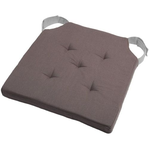 Maison & Déco Galettes de chaise Stof Coussin de chaise réversible gris et perle en coton 38 x 38 cm Gris