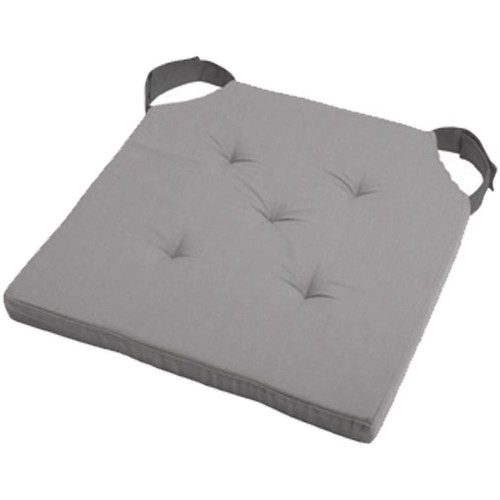 Parures de lit Galettes de chaise Stof Coussin de chaise réversible gris et souris en coton 38 x 38 cm Gris