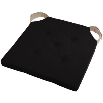 Maison & Déco Coussins Stof Noir - Coussin de chaise attaches scratchs 38 x 38 cm Noir
