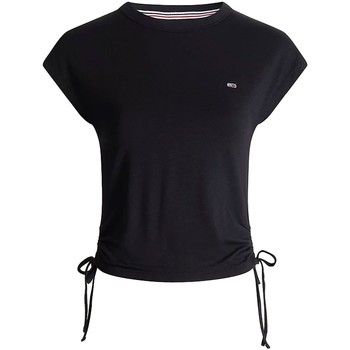 Vêtements Femme T-shirts & Polos Tommy logo Jeans T-shirt Tommys Jeans ref 52139 BDS noir Noir