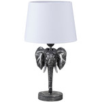 Lampe de table Argent et blanche Tête d'Éléphant 45 cm
