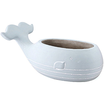 Maison & Déco Vases / caches pots d'intérieur Faye Cache-pot baleine grise en ciment 30 cm Gris