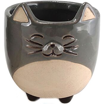 Sélection homme à moins de 70 Vases / caches pots d'intérieur Faye Petit cache pot chat gris 12.5 cm Gris