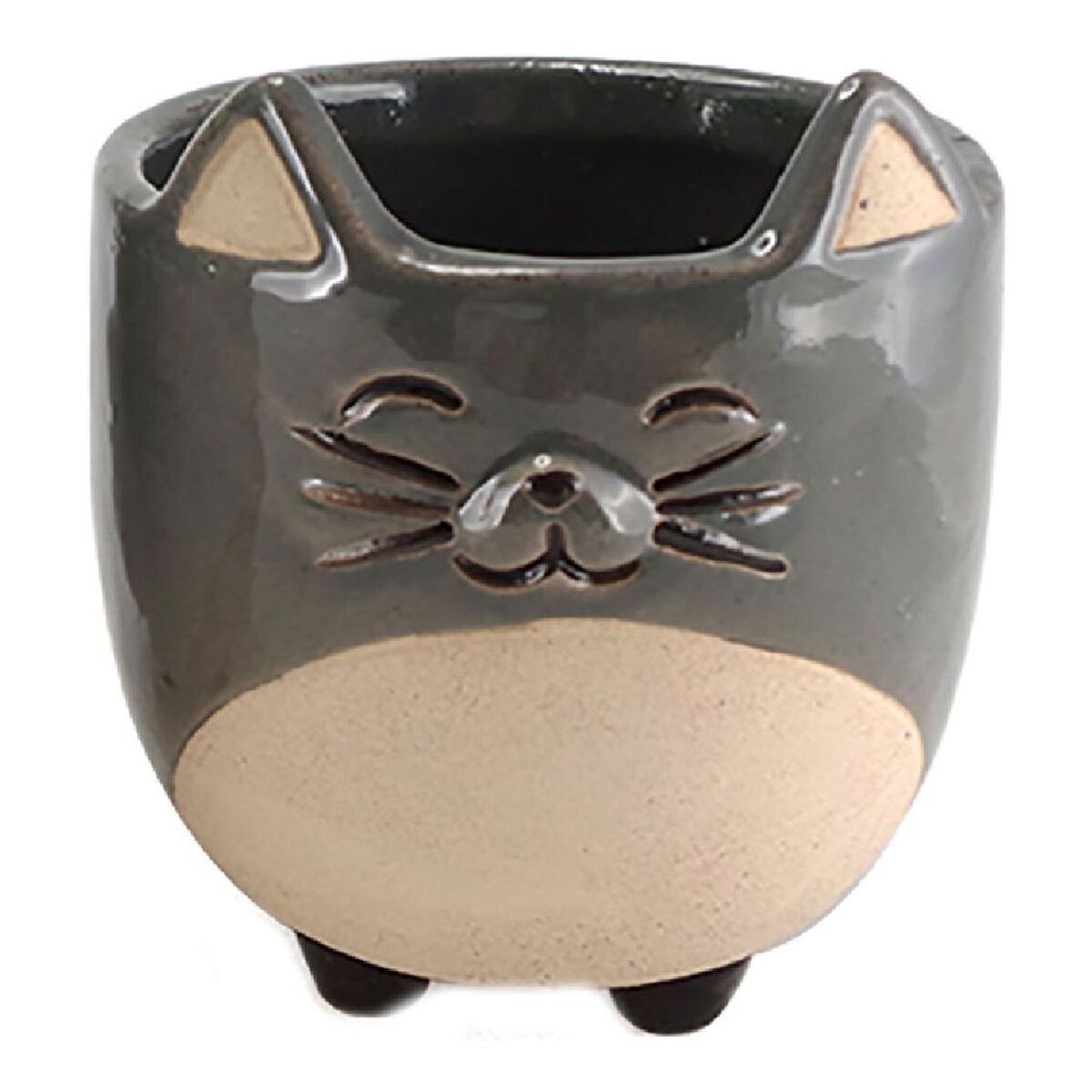 Maison & Déco Vases / caches pots d'intérieur Faye Petit cache pot chat gris 12.5 cm Gris