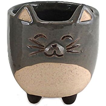 Sélection homme à moins de 70 Vases / caches pots d'intérieur Faye Petit cache pot chat gris 10 cm Gris