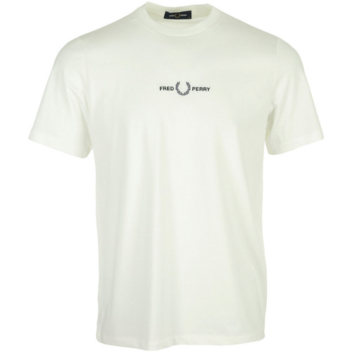 T-shirts Manches Courtes Fred Perry Embroidered T-Shirt beige - Vêtements T-shirts manches courtes Homme 39 
