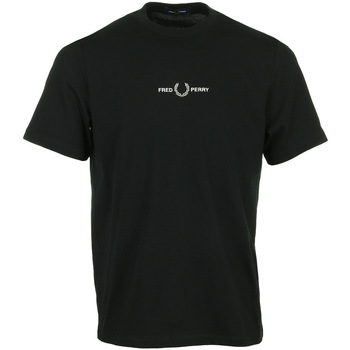 Vêtements Homme T-shirts manches courtes Fred Perry Embroidered T-Shirt Noir