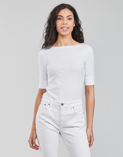 Lauren Ralph Lauren JUDY Blanc - Livraison Gratuite | Spartoo ! - Vêtements  T-shirts manches longues Femme 54,99 €