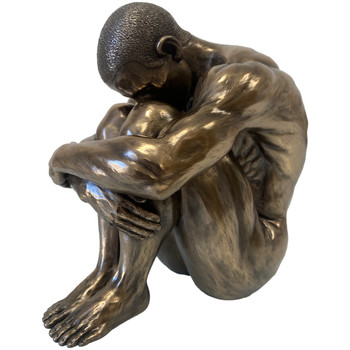 Atelier du Linge Statuettes et figurines Parastone Statuette Véronèse en résine - Homme Nu assis 17 cm Doré