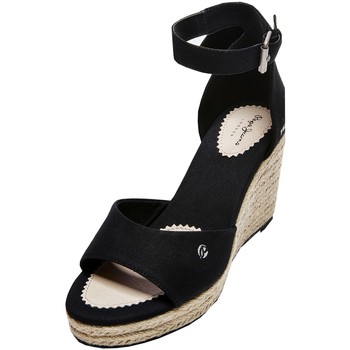 Chaussures Femme Escarpins Pepe jeans Compensées en toile  Maida Bass Ref 53030 Black Noir