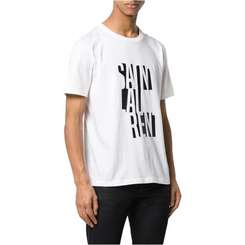 Vêtements Homme T-shirts manches courtes pre owned saint Laurent bag BMK577121 Blanc